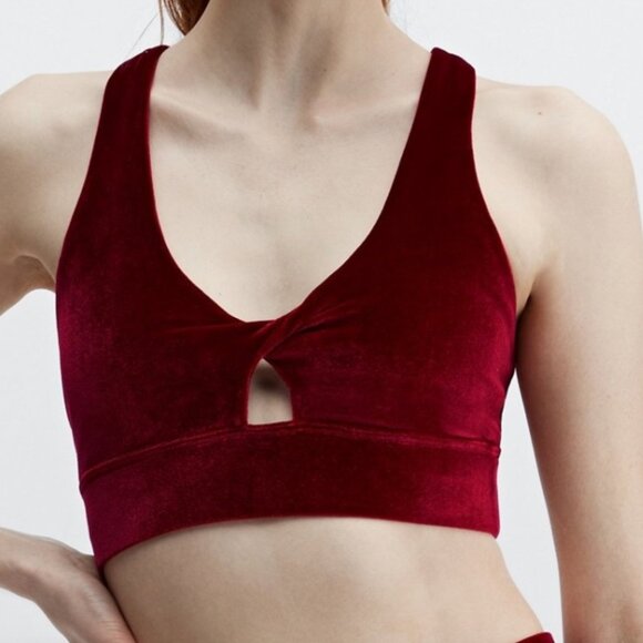 Fabletics Oasis Twist Velour Sports Bra Women's Large - Picture 1 of 5